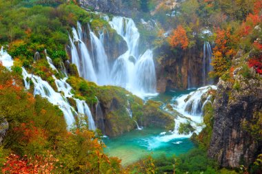 The waterfalls of Plitvice National Park clipart