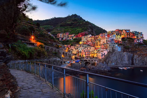 Manarola village at twilight, Cinque Terre, Italia — Foto de Stock
