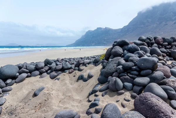 Krajobraz Panoramiczny Plaży Morza Wyspie Kanaryjskiej — Zdjęcie stockowe