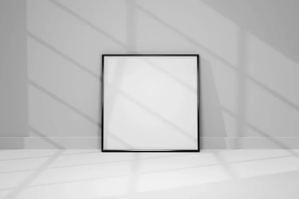 Mockup Zwart Frame Foto Muur Met Schaduwen — Stockfoto