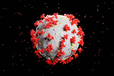 Mikroskopta grip virüsünün 3 boyutlu çizimi