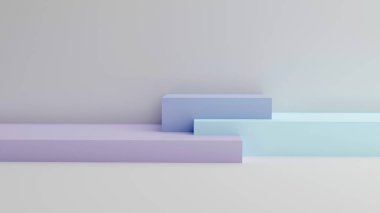 Asgari geometrik şekil Pastel 3D resimleme