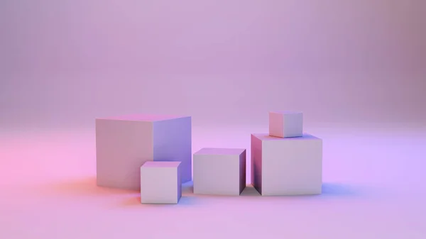 Minimale Boxen Und Geometrisches Podium Szene Mit Geometrischen Formen Leere — Stockfoto