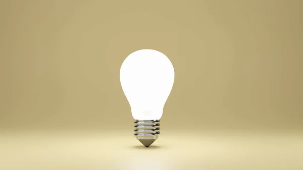 Shining Arbitrary Light Bulb Yellow Background — Stock Photo, Image