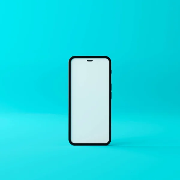 Mockup Smartphone Com Tela Branca Branco Fundo Verde Renderização — Fotografia de Stock
