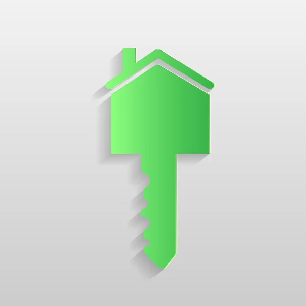 Zöld ház kulcsát — Stock Vector