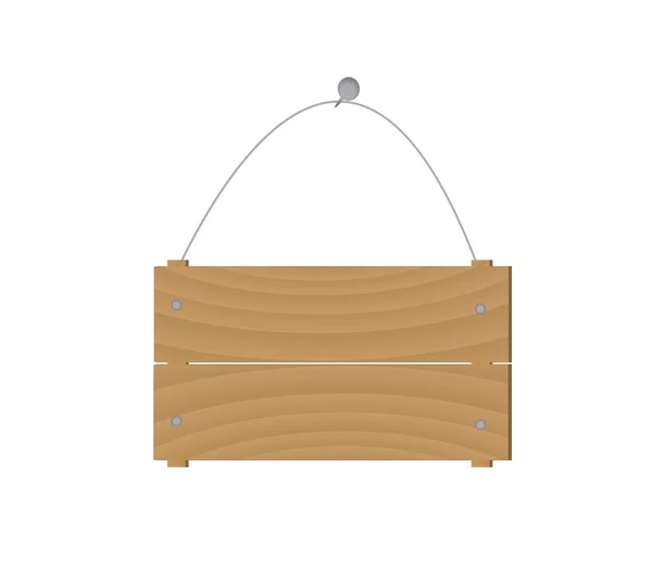 Colgando letrero de madera — Vector de stock