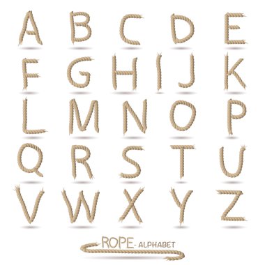 Rope Alphabet Illustration clipart