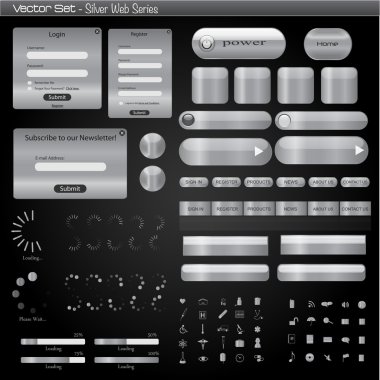 Gümüş Web Set illüstrasyon