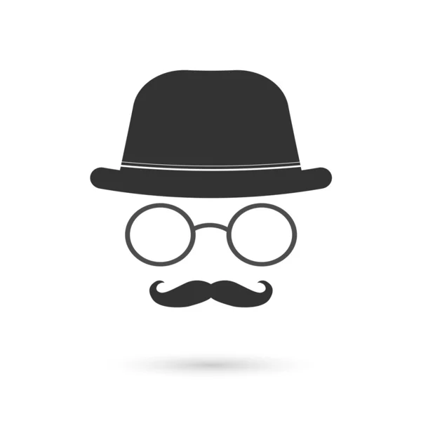 Ilustración de gafas y bigote — Vector de stock