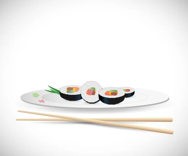 Illustrazione sushi — Vettoriale Stock