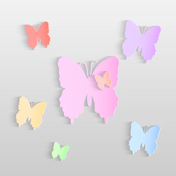 Paper Butterflies Illustration — Stock Vector