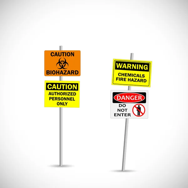 Warning and Caution Signs — Stock Vector