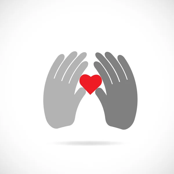 Ruce držící srdce — Stockový vektor