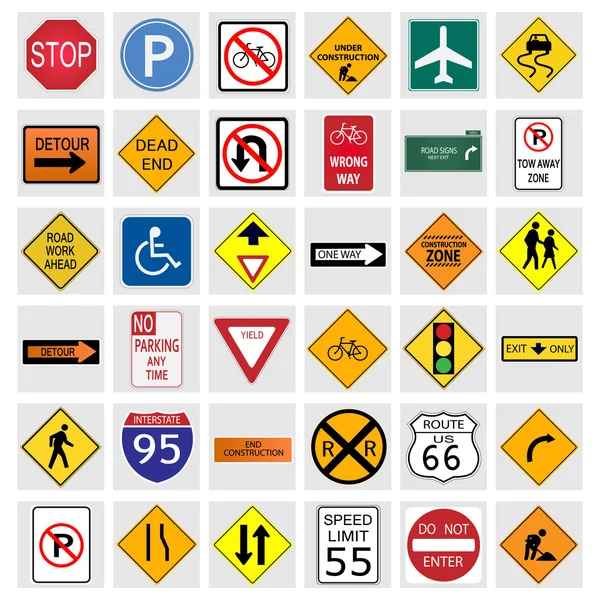 Road Signs — Stock Vector