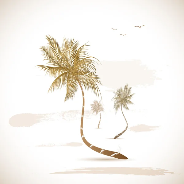 Palm Tree Grunge ilustrace — Stockový vektor