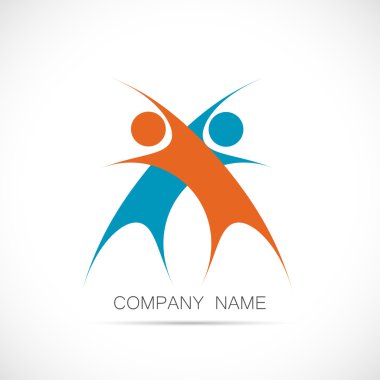 Soyut ekip çalışması tasarım Logo