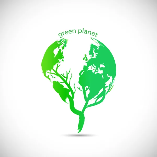 Yeşil Planet tasarım — Stok Vektör