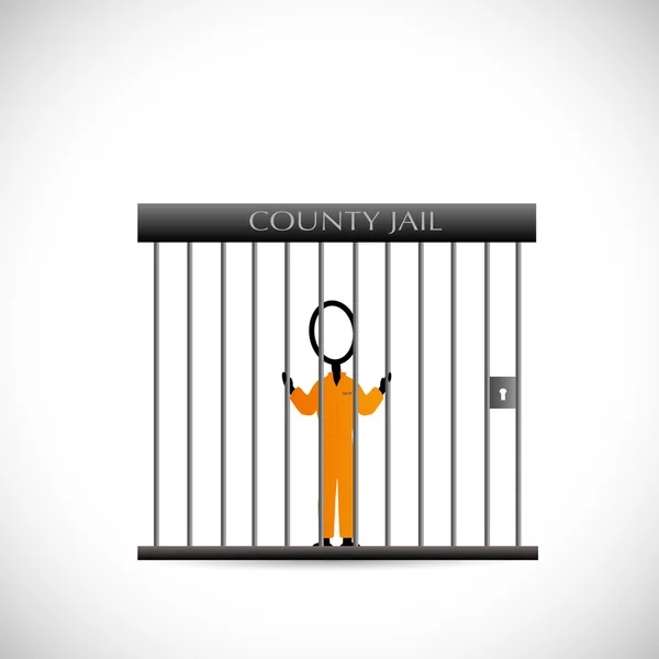 Prisioneiro na prisão Ilustrador — Vetor de Stock