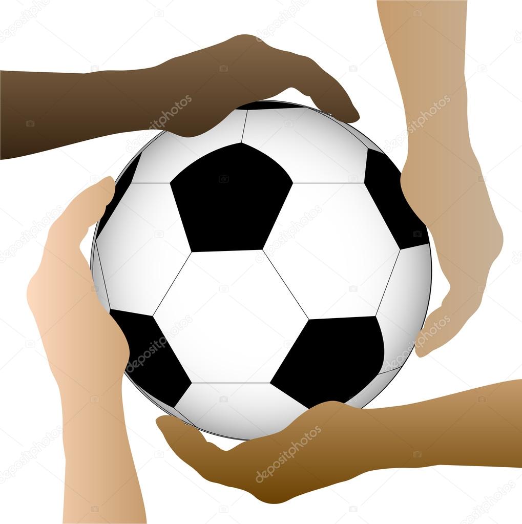 Soccer Ball Hands Illustration