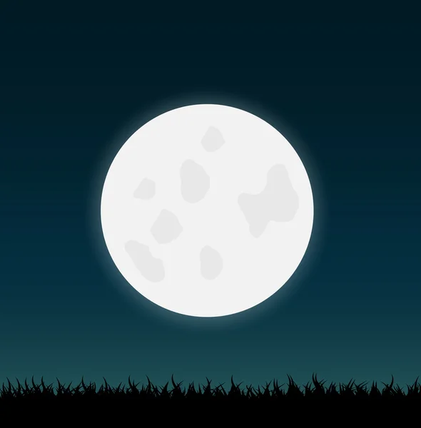 Ilustración de la luna nocturna — Vector de stock