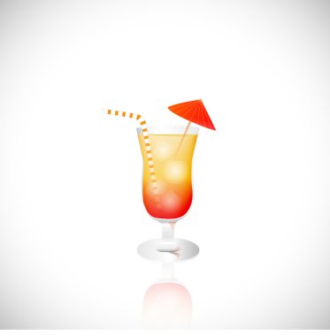 Tropikal içki illüstrasyon