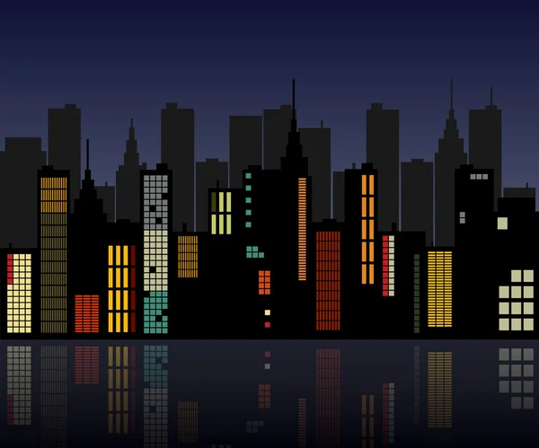 Horizonte de la ciudad retro — Vector de stock