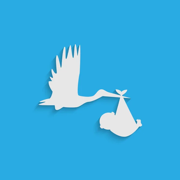 Illustration cigogne et bébé — Image vectorielle