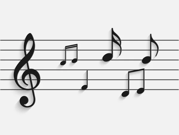 Kağıt müzik notaları illüstrasyon — Stok Vektör