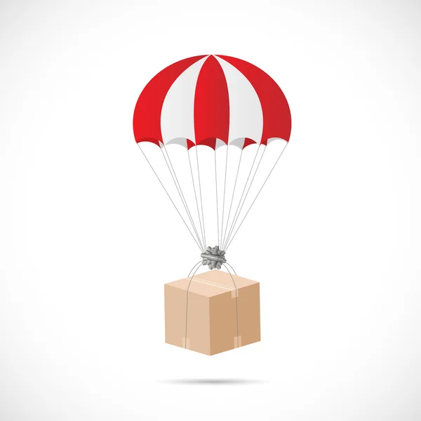 Parachute en Box afbeelding — Stockvector