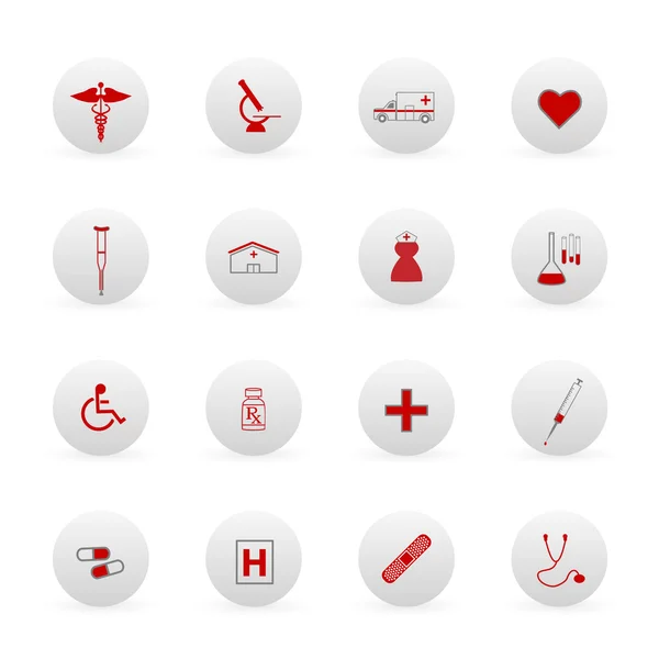 Iconos y botones médicos — Archivo Imágenes Vectoriales