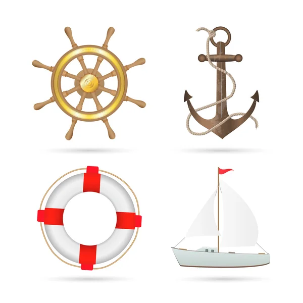 Nautical Items Illustration — Stock Vector