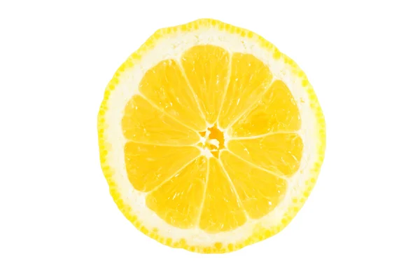Tranche de citron sur blanc — Photo