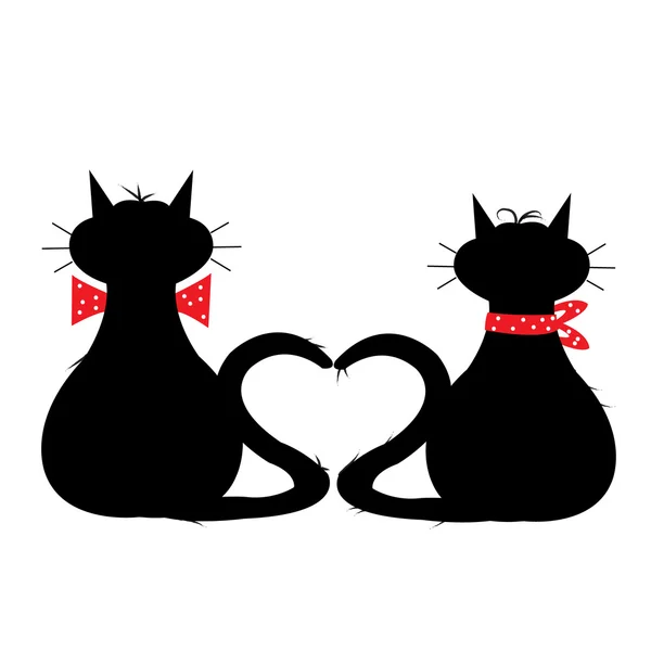 Gatos enamorados — Vector de stock