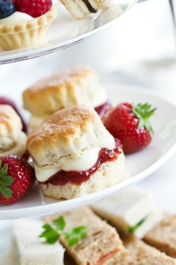 Afternoon tea with scones clipart