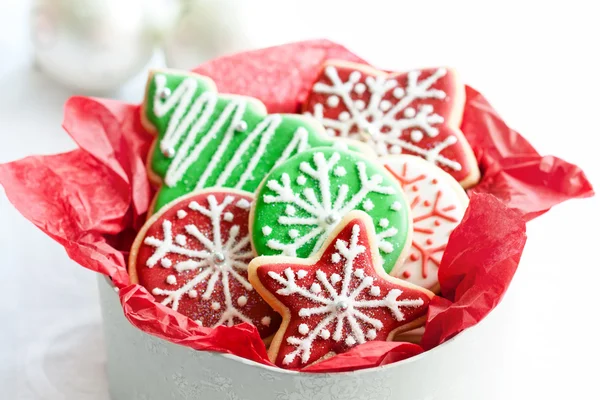 Caixa de presente de biscoito de Natal — Fotografia de Stock