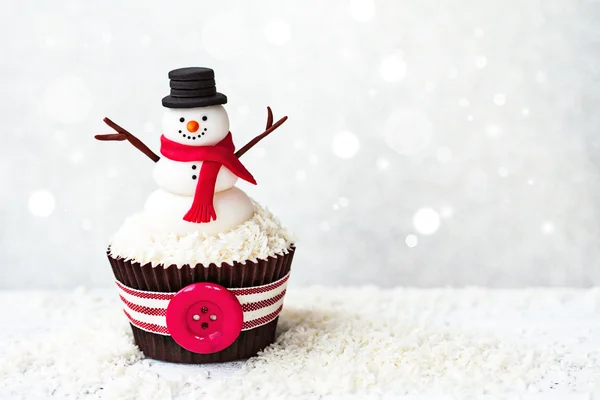 Cupcake pupazzo di neve — Foto Stock