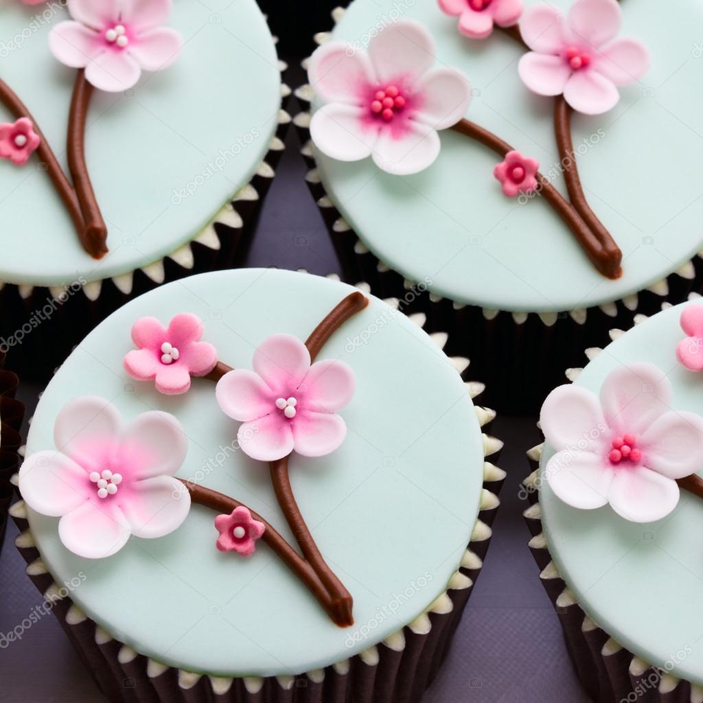 Cherry blossom cupcakes ⬇ Stock Photo, Image by © RuthBlack 63683639