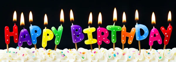 Candele di buon compleanno — Foto Stock