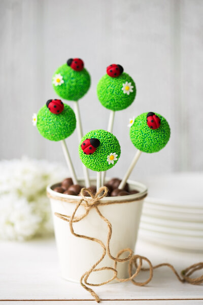 Ladybug cake pops