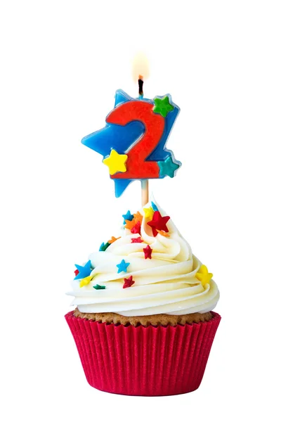 Number two cupcake — Stock Photo, Image