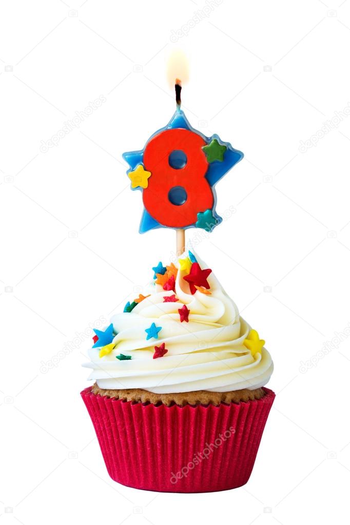Number eight cupcake