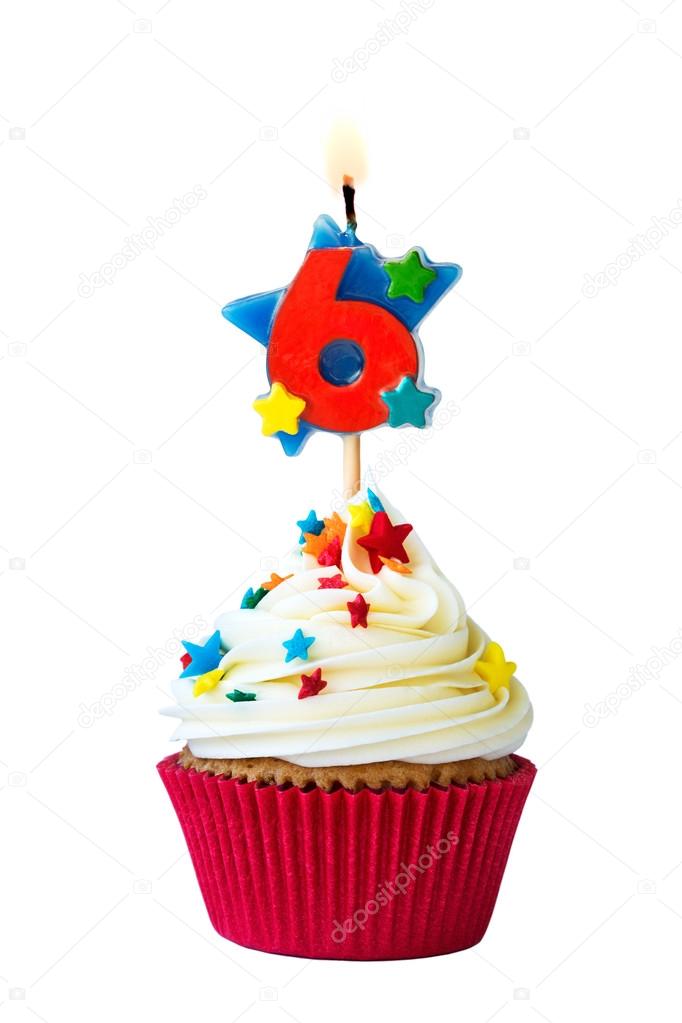 Number six cupcake
