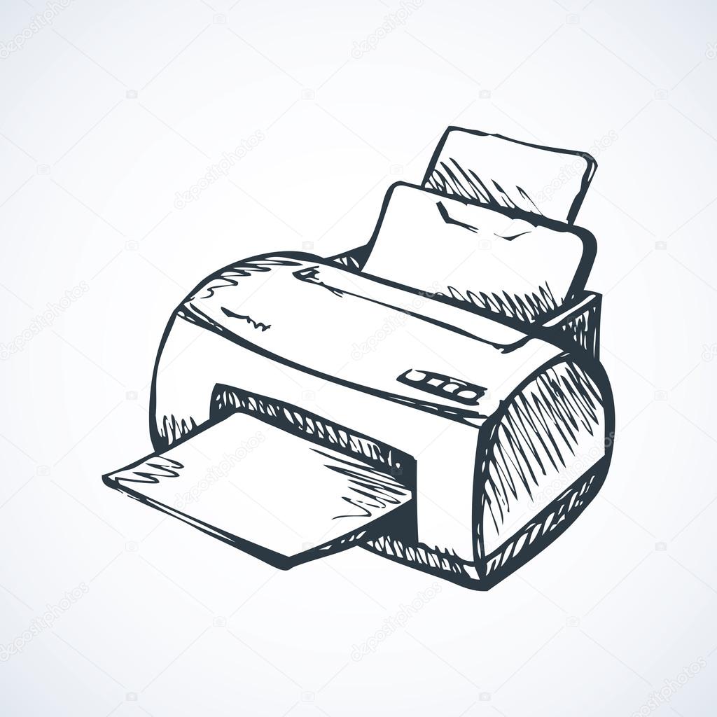 Printer. Vector drawing