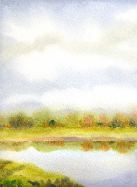 Watercolor landscape background — Stock Photo, Image