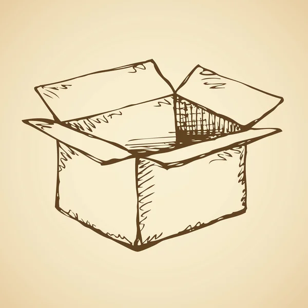 Cardboard box. Vector drawing — Stock Vector