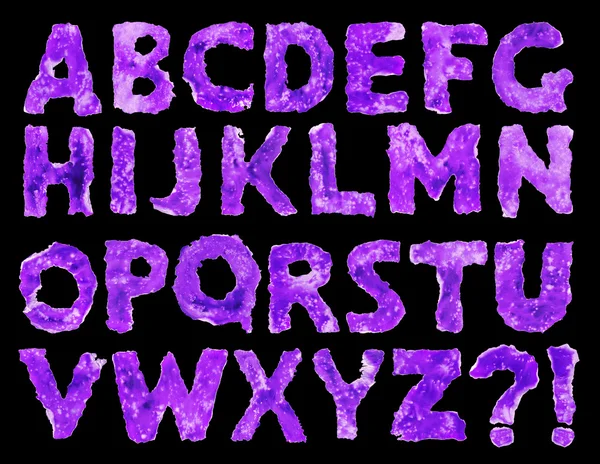 Ruwe lettertype paarse papier — Stockfoto