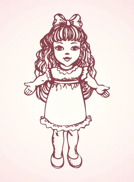 Muñeca. Dibujo vectorial — Vector de stock