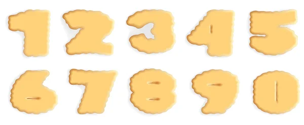 Conjunto vectorial de letras apetitosas de galletas de galleta — Vector de stock