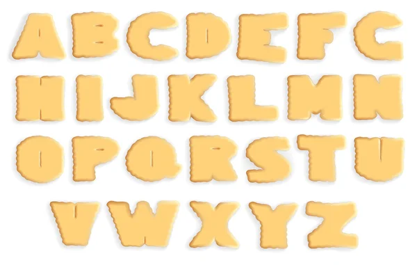 Set vettoriale di appetitose lettere di biscotti cracker — Vettoriale Stock